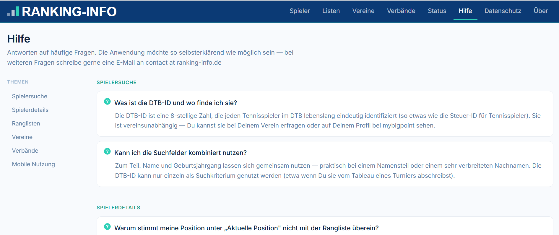 ranking-info hilfe